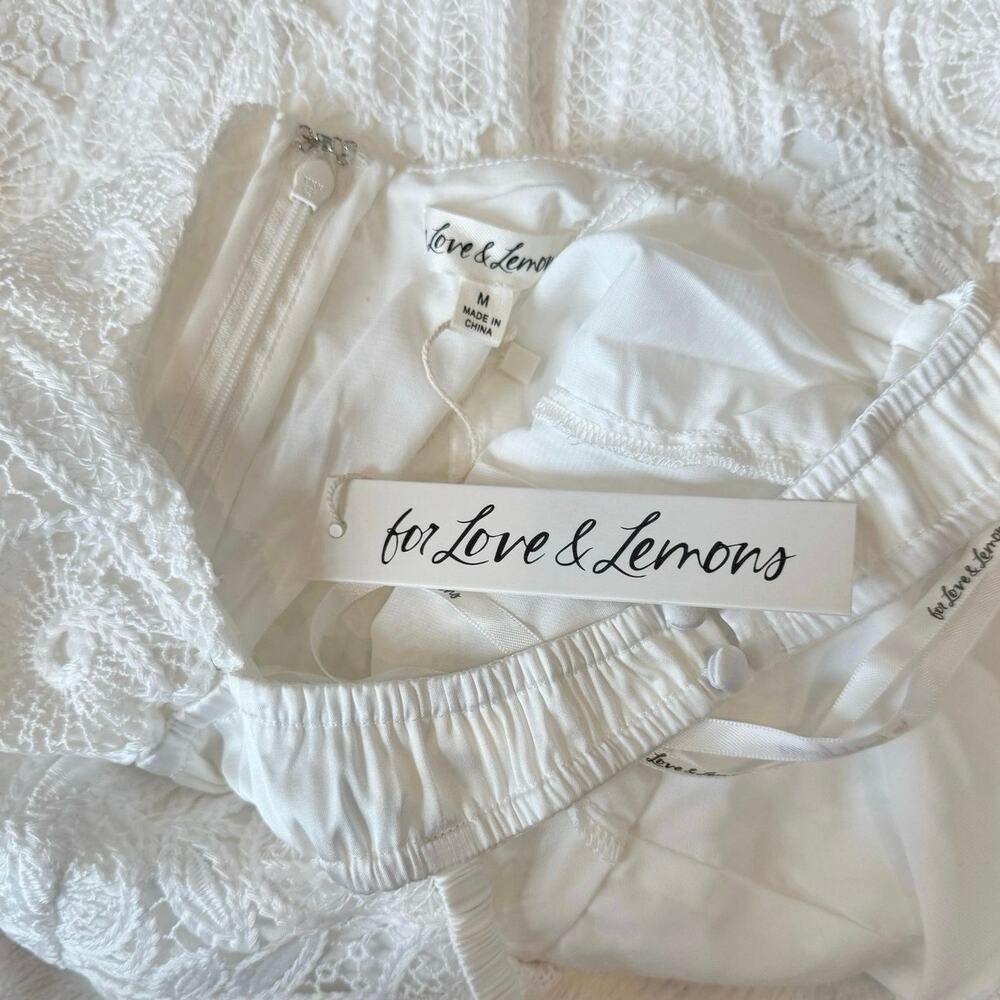 For Love & Lemons White Harriet Medium Mini Dress NWT - Picture 8 of 13